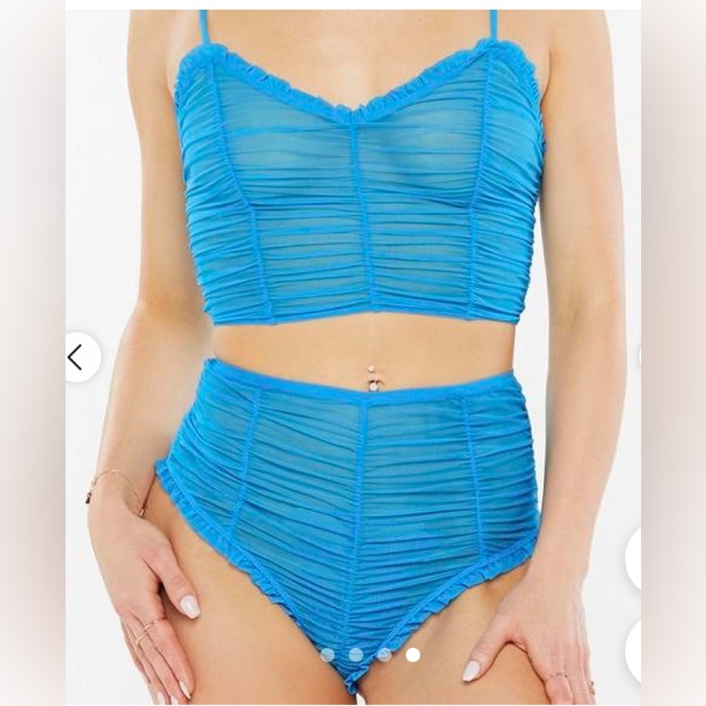 Savage X Fenty Blue Ruched Panties